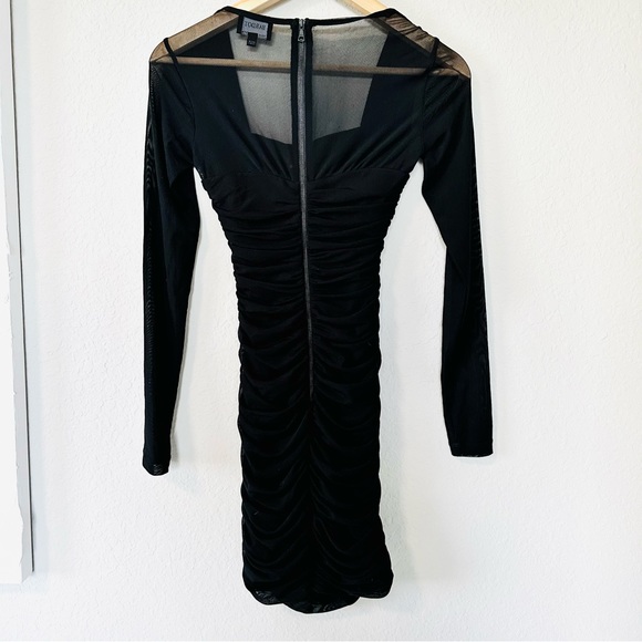 Bardot TASHA Long Sleeve Black MESH DRESS - Picture 5 of 10